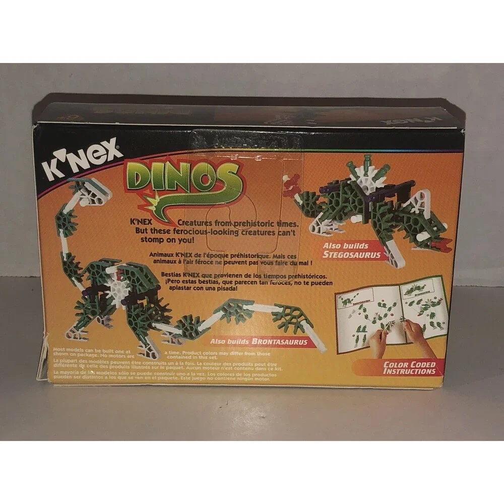 VTG K’NEX DINOS 10405 Building Set 1998 T-Rex Brontosaurus Stegosaurus BRAND NEW